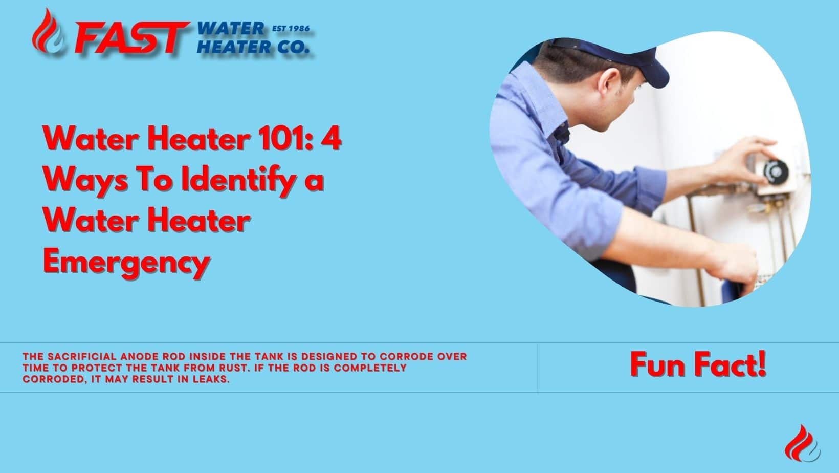 The sacrificial anode rod inside the tank is designed to corrode over time to protect the tank from rust. If the rod is completely corroded, it may result in leaks.