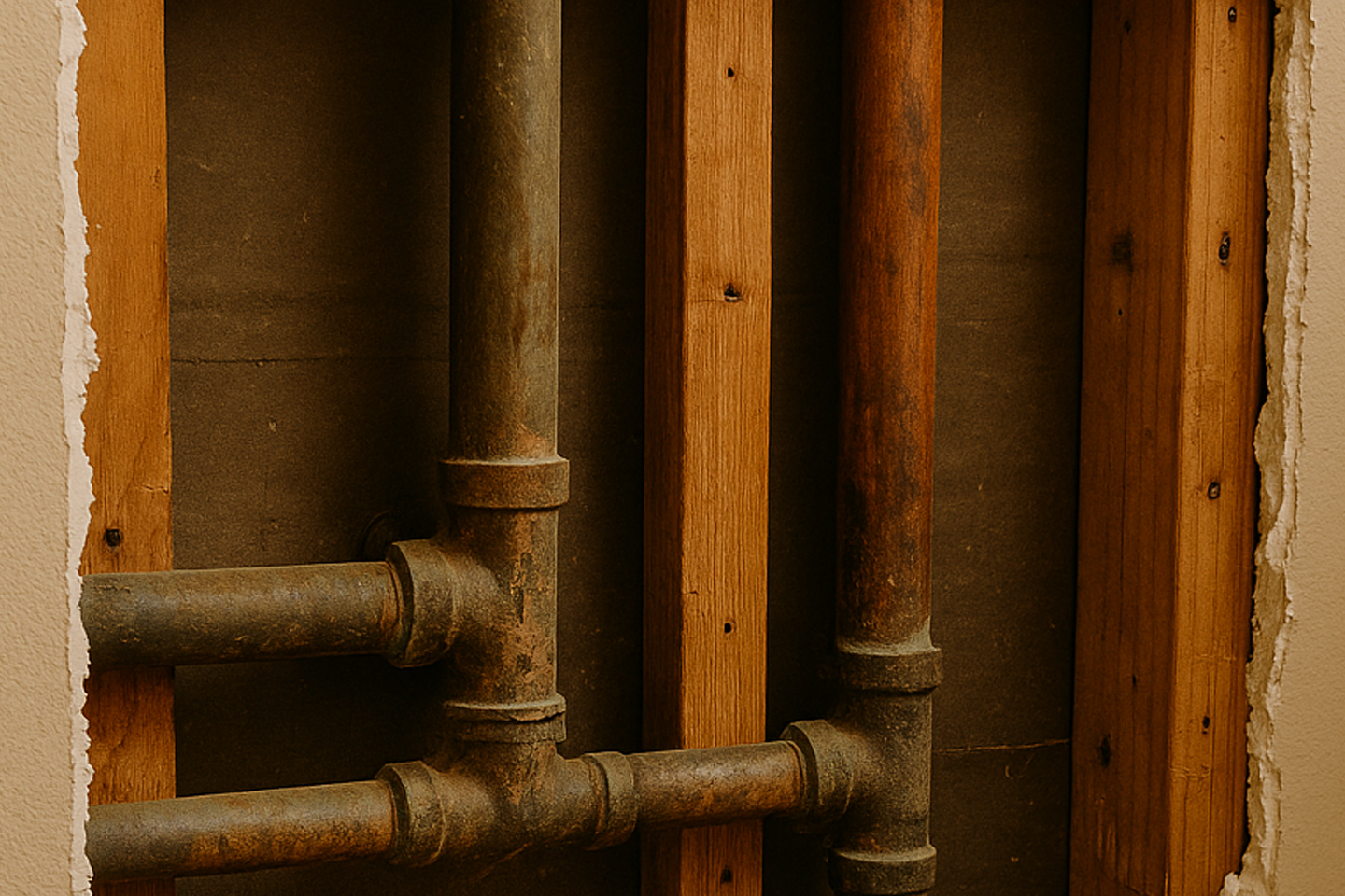 reping exposed old pipes